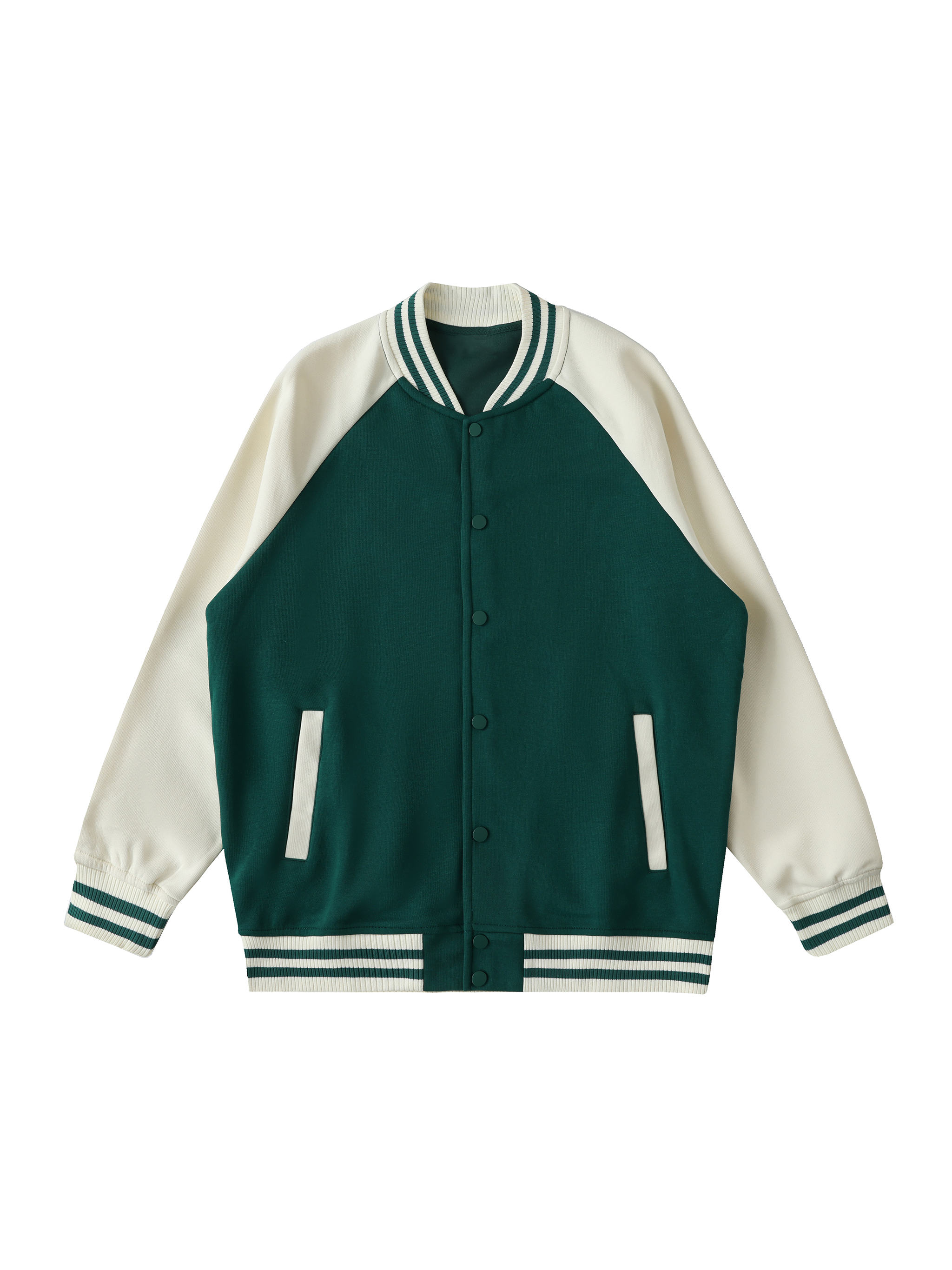 Two Tone Raglan Sleeve Varsity Jacket #RQ0006 | TAPSTITCH
